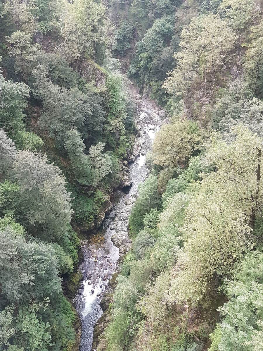River gorge and waterfall in the Cannobino Valley near Cannobio
