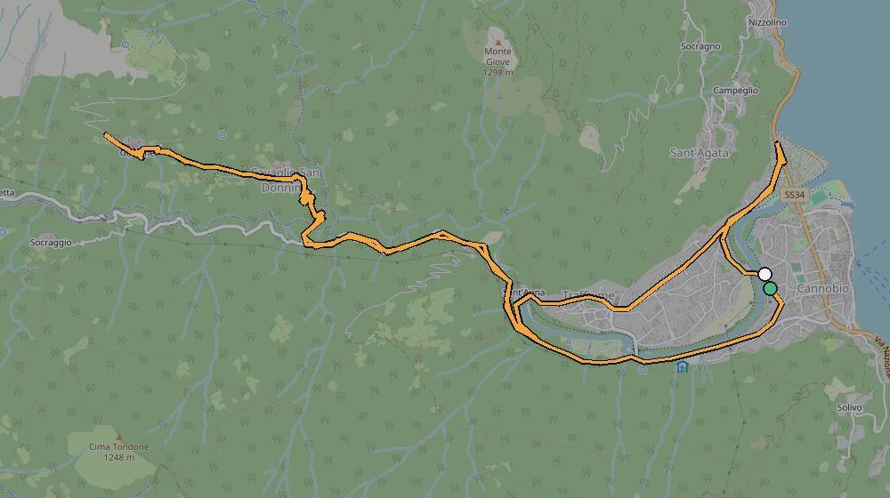 Real GPS route map of this ride from Cannobio
