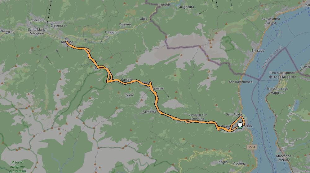 Real GPS route map of this ride from Cannobio
