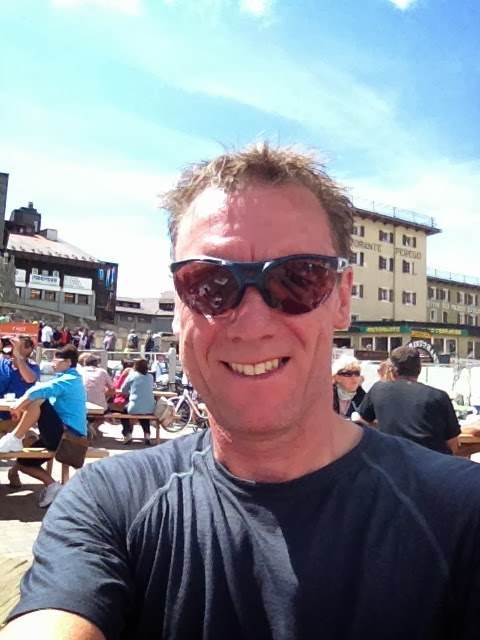 Kevin at the summit of the Stelvio Pass, 2760 metres