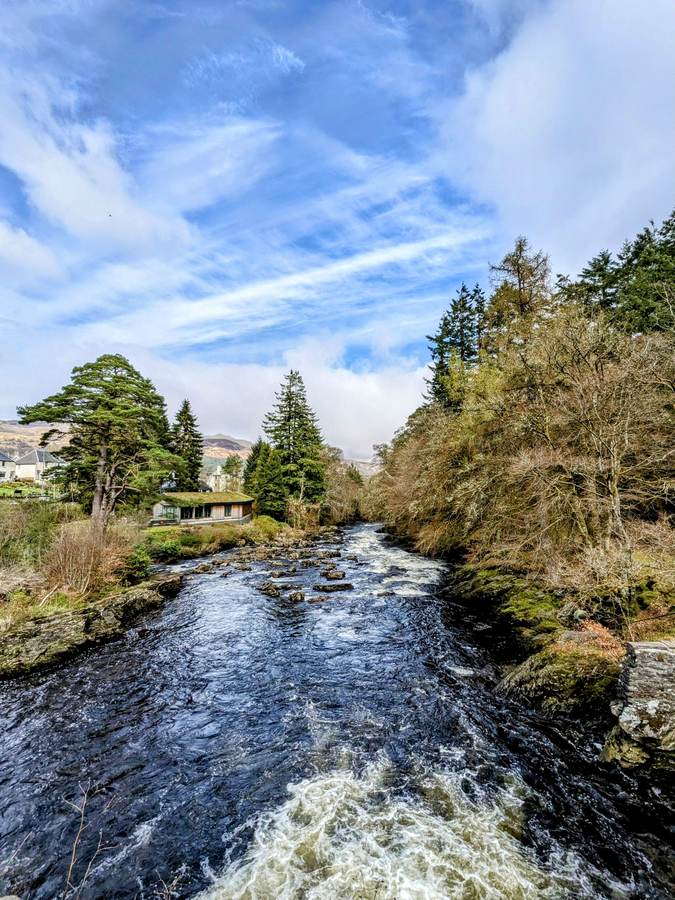 The river at Killin under a dramatic sky